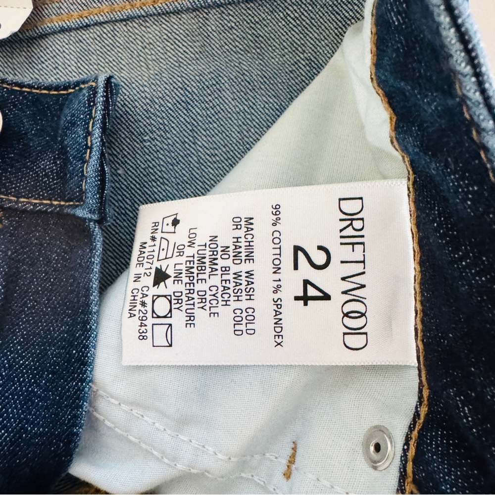 NWT ANTHROPOLOGIE DRIFTWOOD COLETTE EMBROIDERED Cropped CUFFED JEANS SIZE 24 - Picture 9 of 11